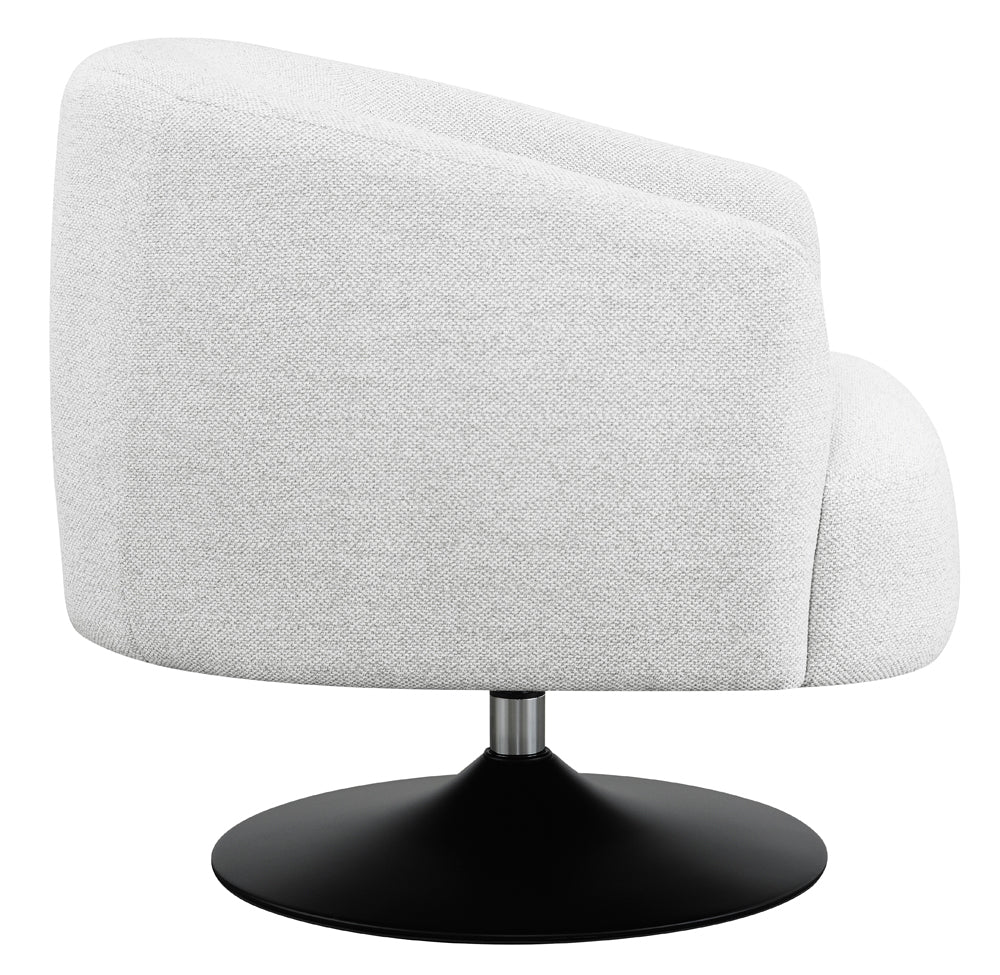 Upholstered Swivel Accent Chair Beige and Matte Black