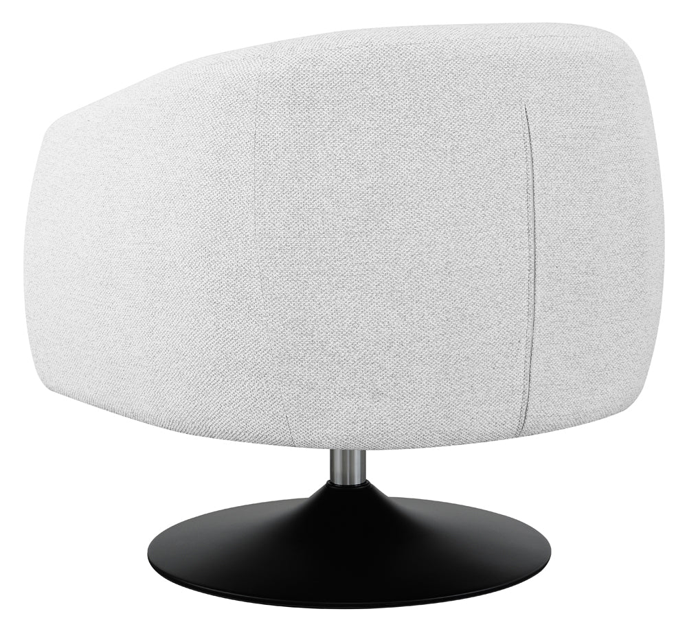 Upholstered Swivel Accent Chair Beige and Matte Black