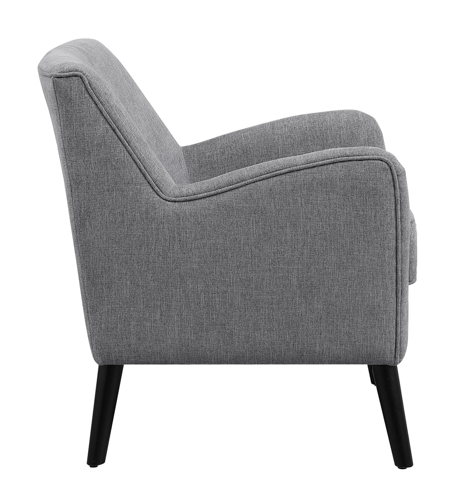 Upholstered Accent Chair with Reversible Seat Cushion - Gray or Brown