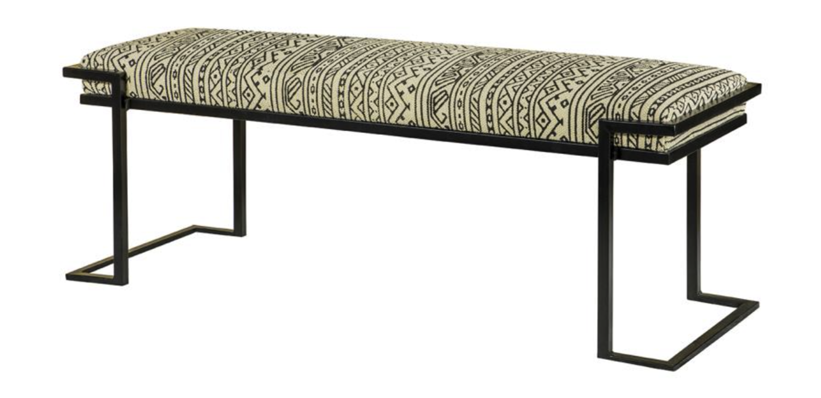 Upholstered Accent Bench Black and White