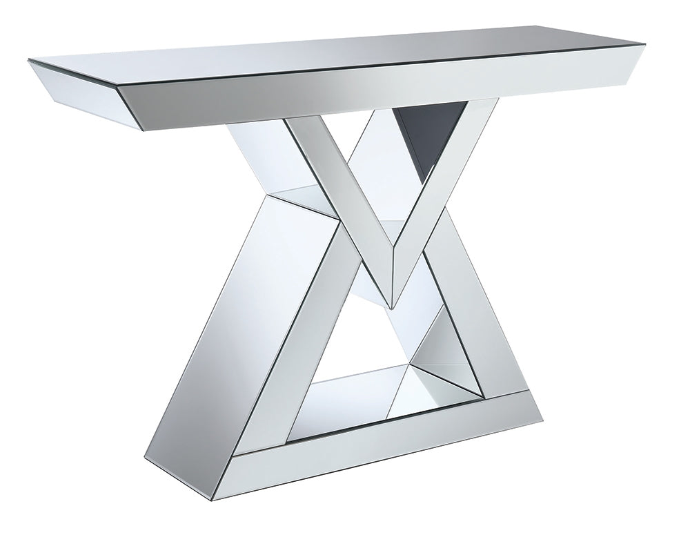 Noemi Triangle Base Mirrored Console Table