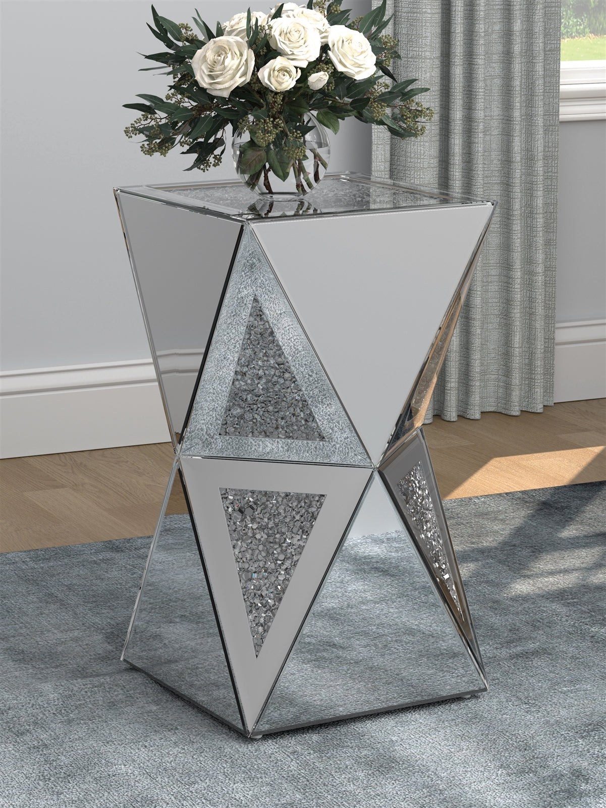 Geometric Side Table Silver