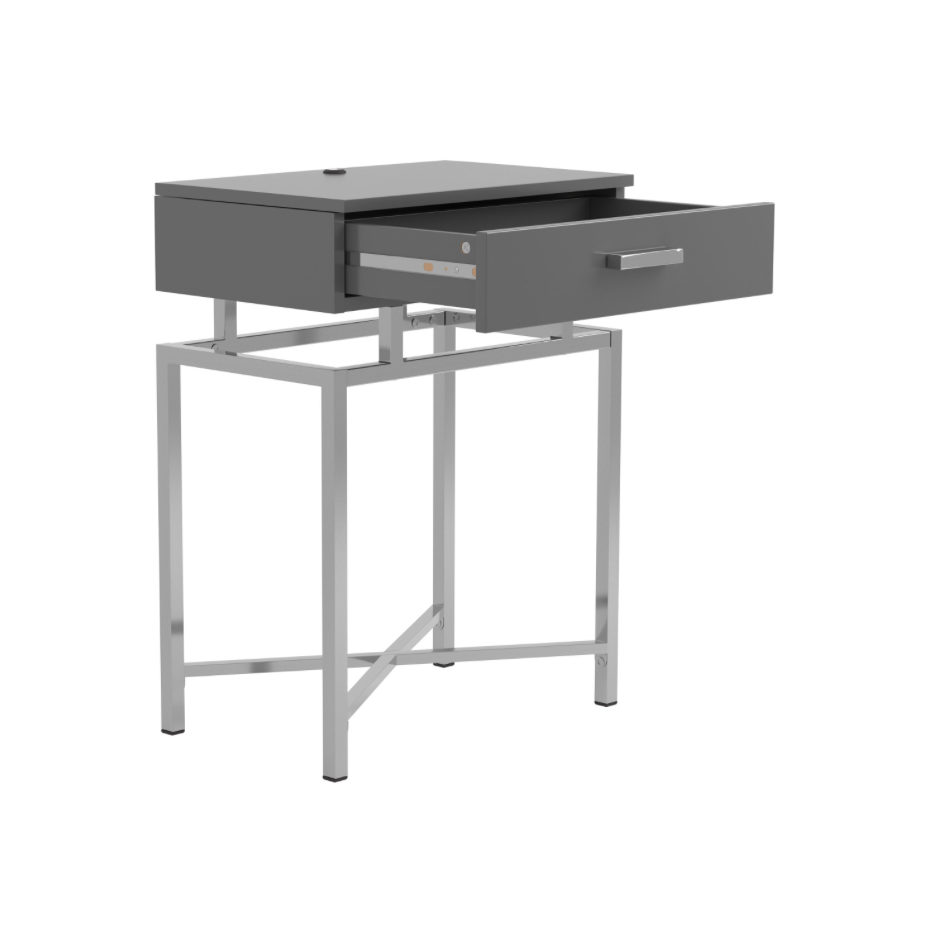 Floating Top Accent Table Grey And Chrome - Coaster 930247