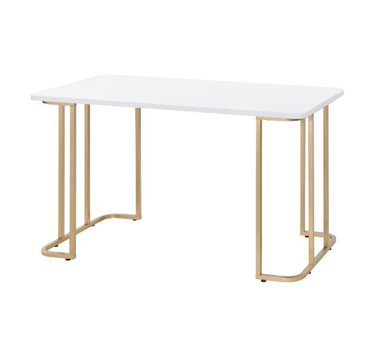 Estie Modern White & Gold Desk