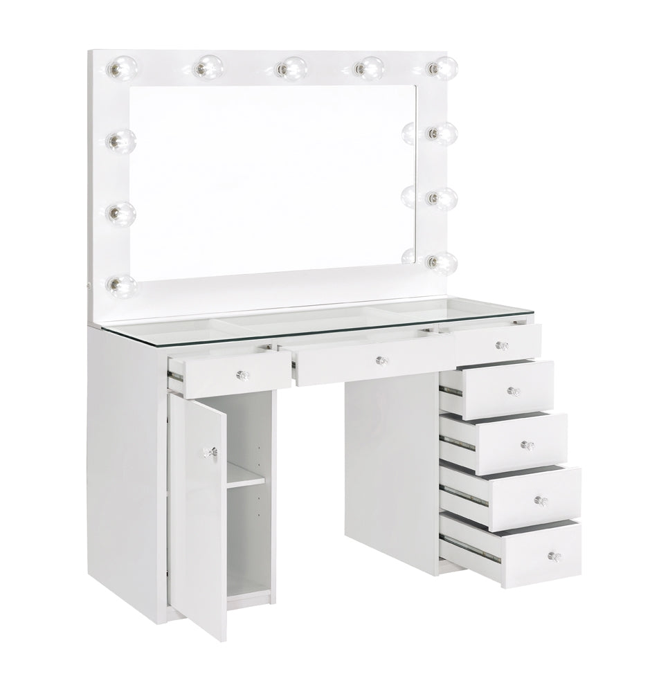 Tandra Modern Glam Vanity in Bright White