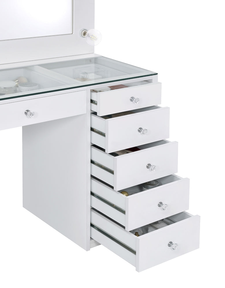 Tandra Modern Glam Vanity in Bright White