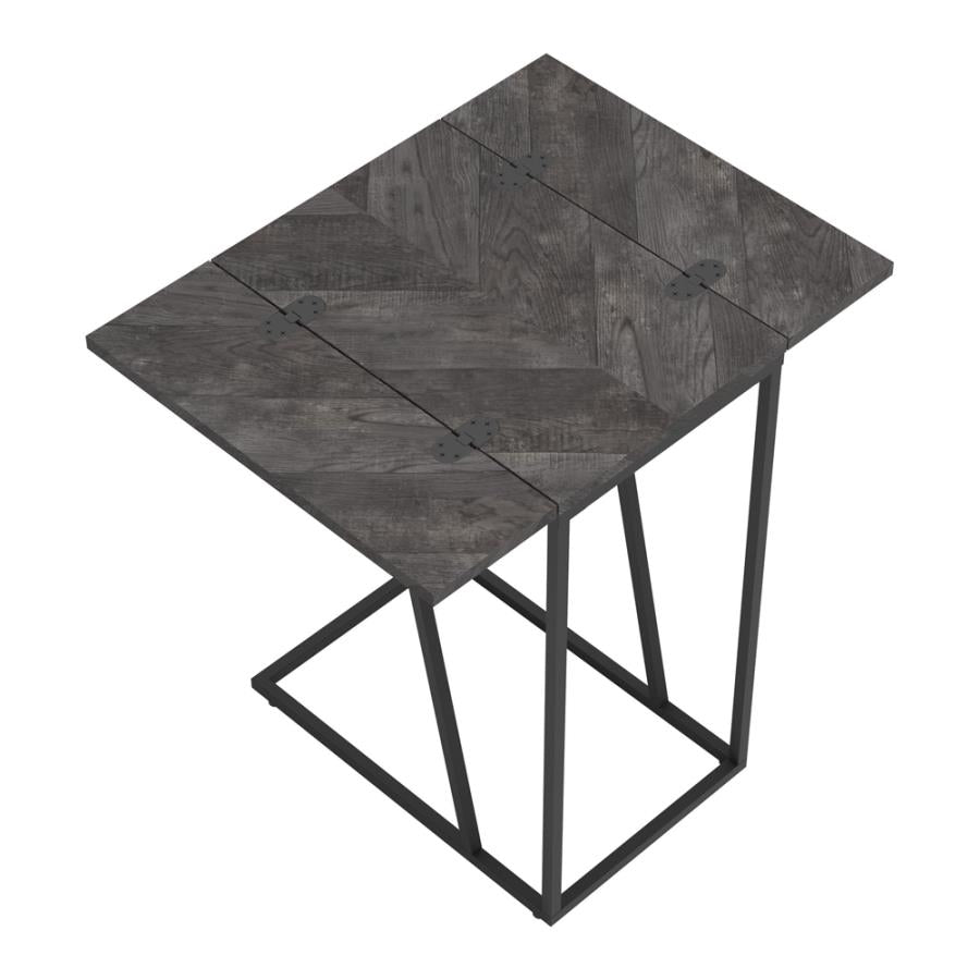 Expandable Chevron Rectangular Accent Table Grey