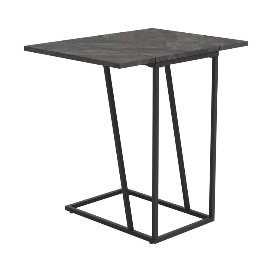 Expandable Chevron Rectangular Accent Table Grey