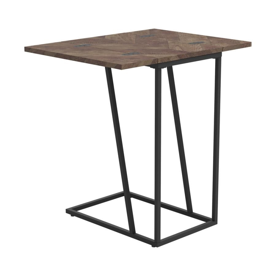 Expandable Chevron Rectangular Accent Table Tobacco