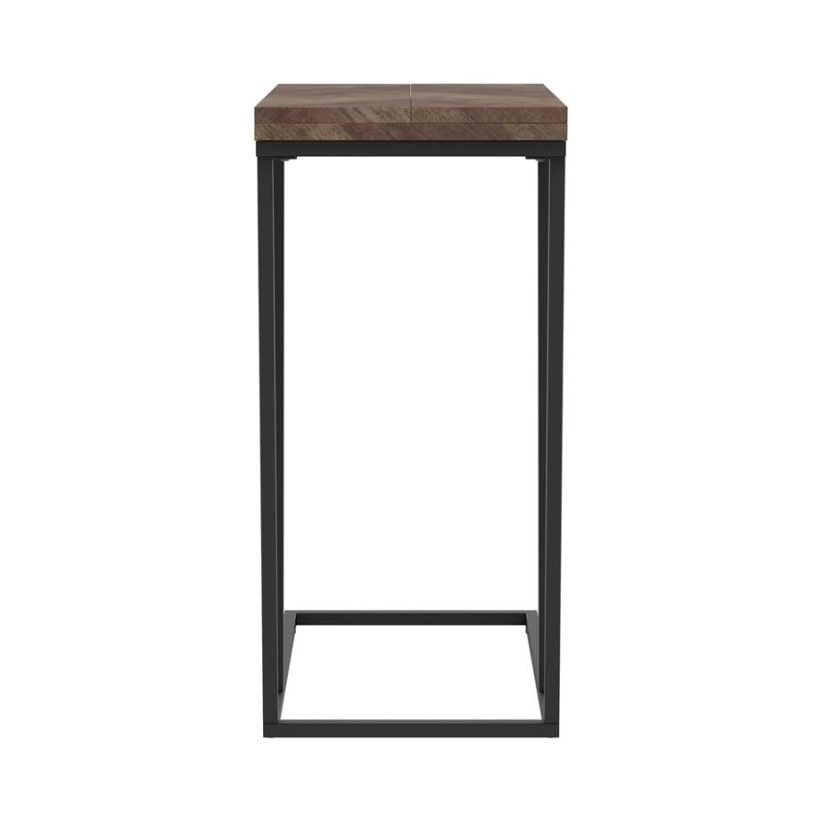 Expandable Chevron Rectangular Accent Table Tobacco