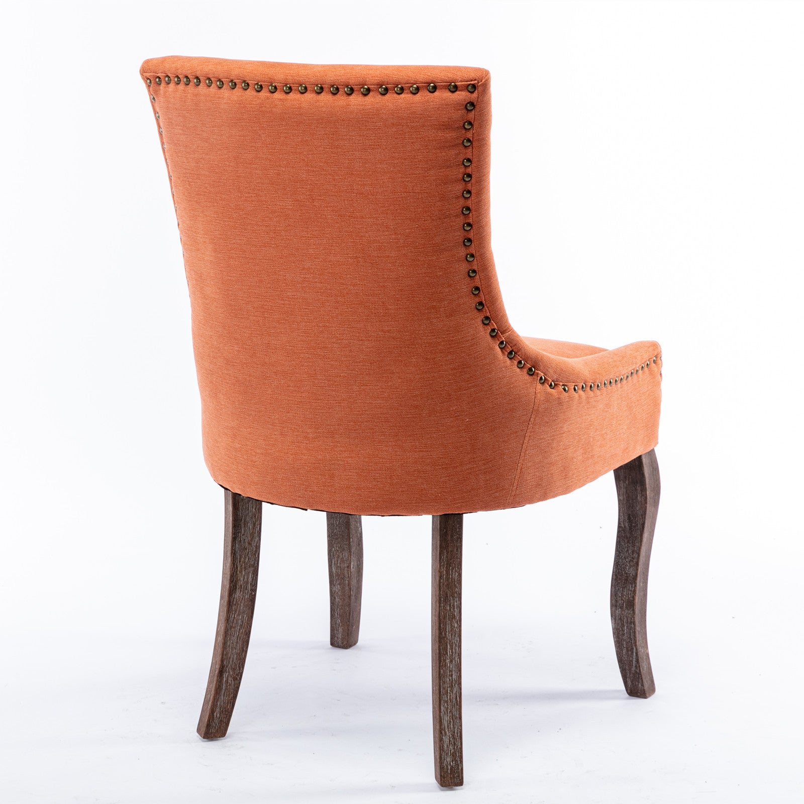 A&A Furniture Transitional Dining Chair in Orange Set of 2