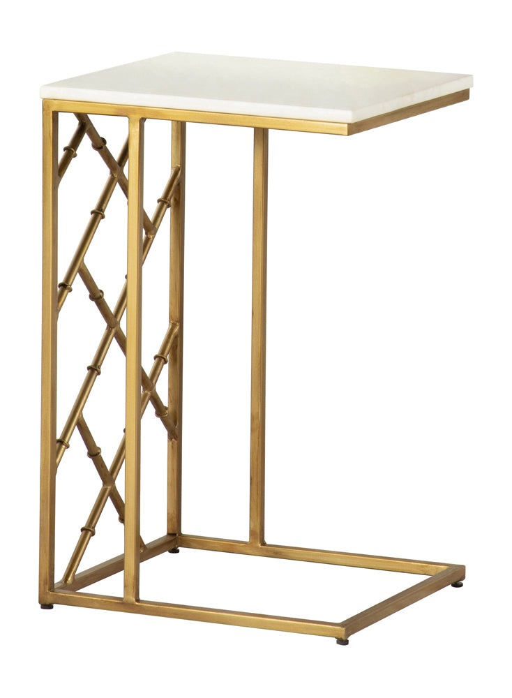 Accent Table With Marble Top Gold Finally Home Furnishings LLC   936024 1 