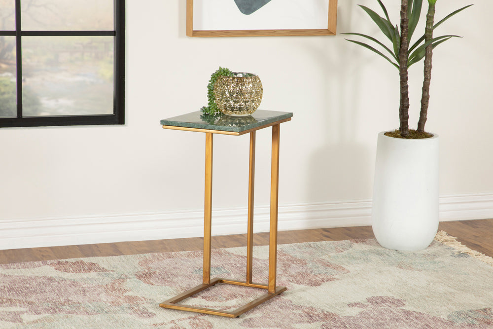 Accent Table with Marble Top Green