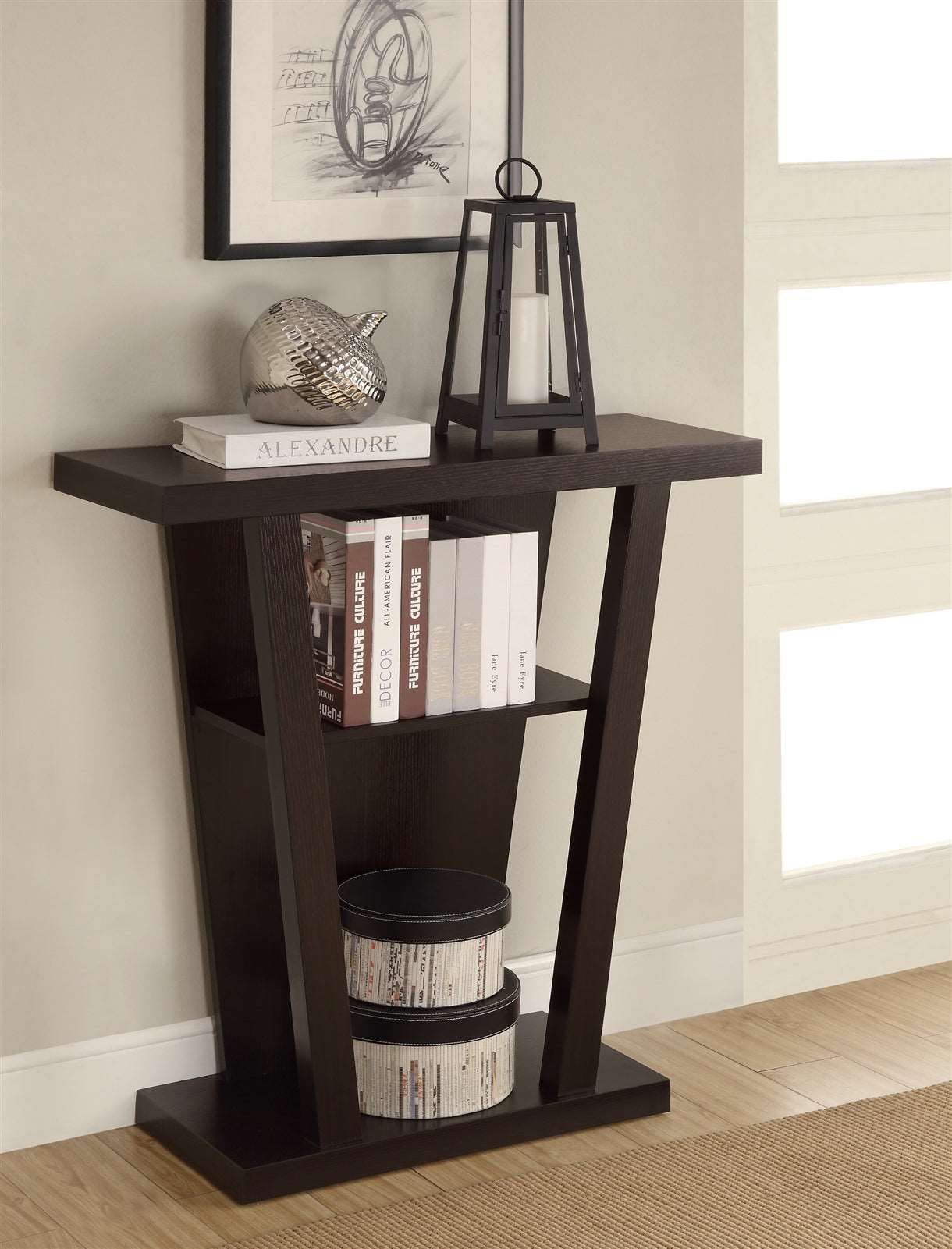 2-Shelf Console Table Cappuccino