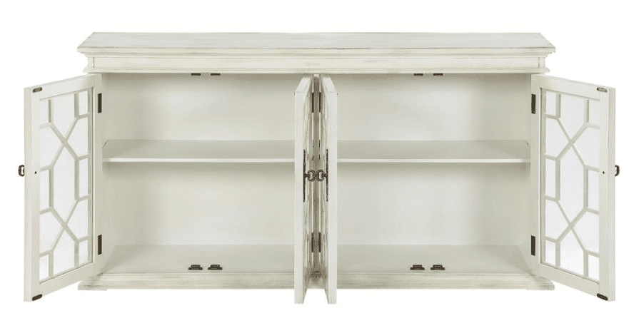 4-door Accent Cabinet with Adjustable Shelves White