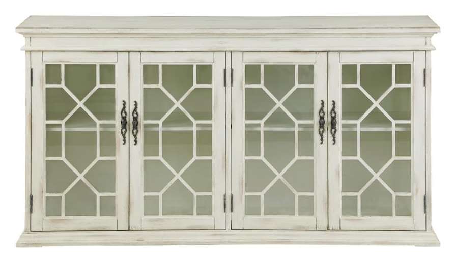 4-door Accent Cabinet with Adjustable Shelves White