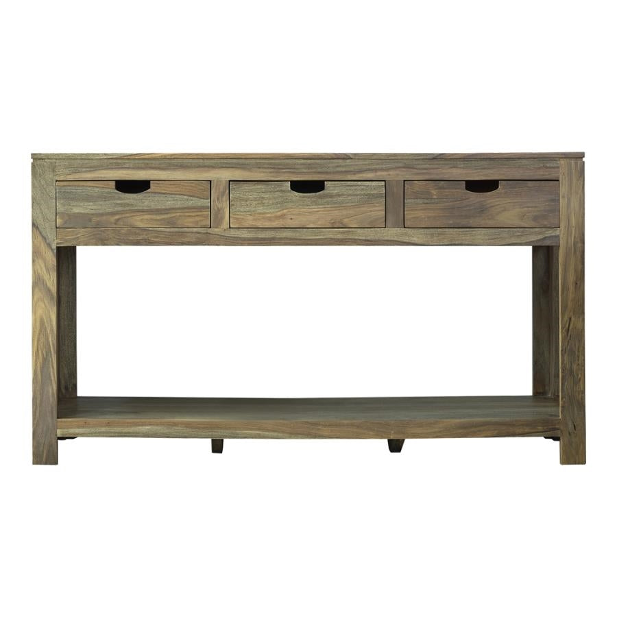 Persia 3-Drawer Storage Console Table Natural Sheesham