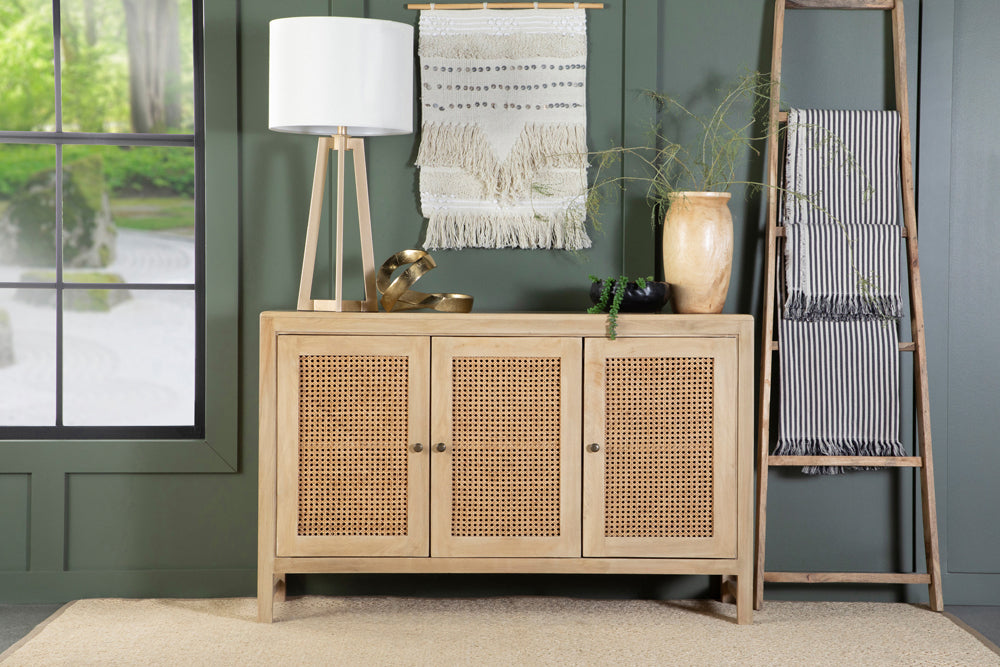 Rectangular 3-door Accent Cabinet Natural