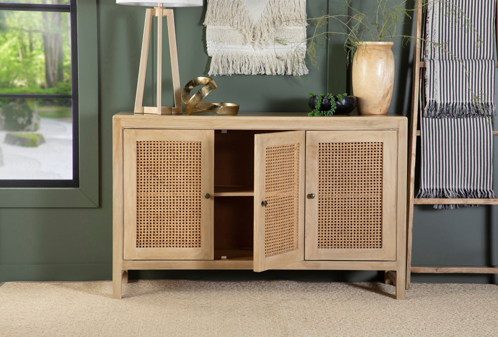 Rectangular 3-door Accent Cabinet Natural