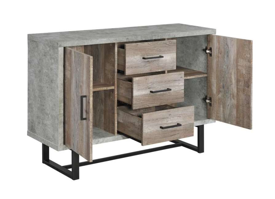 3-drawer Accent Cabinet Weathered Oak and Cement