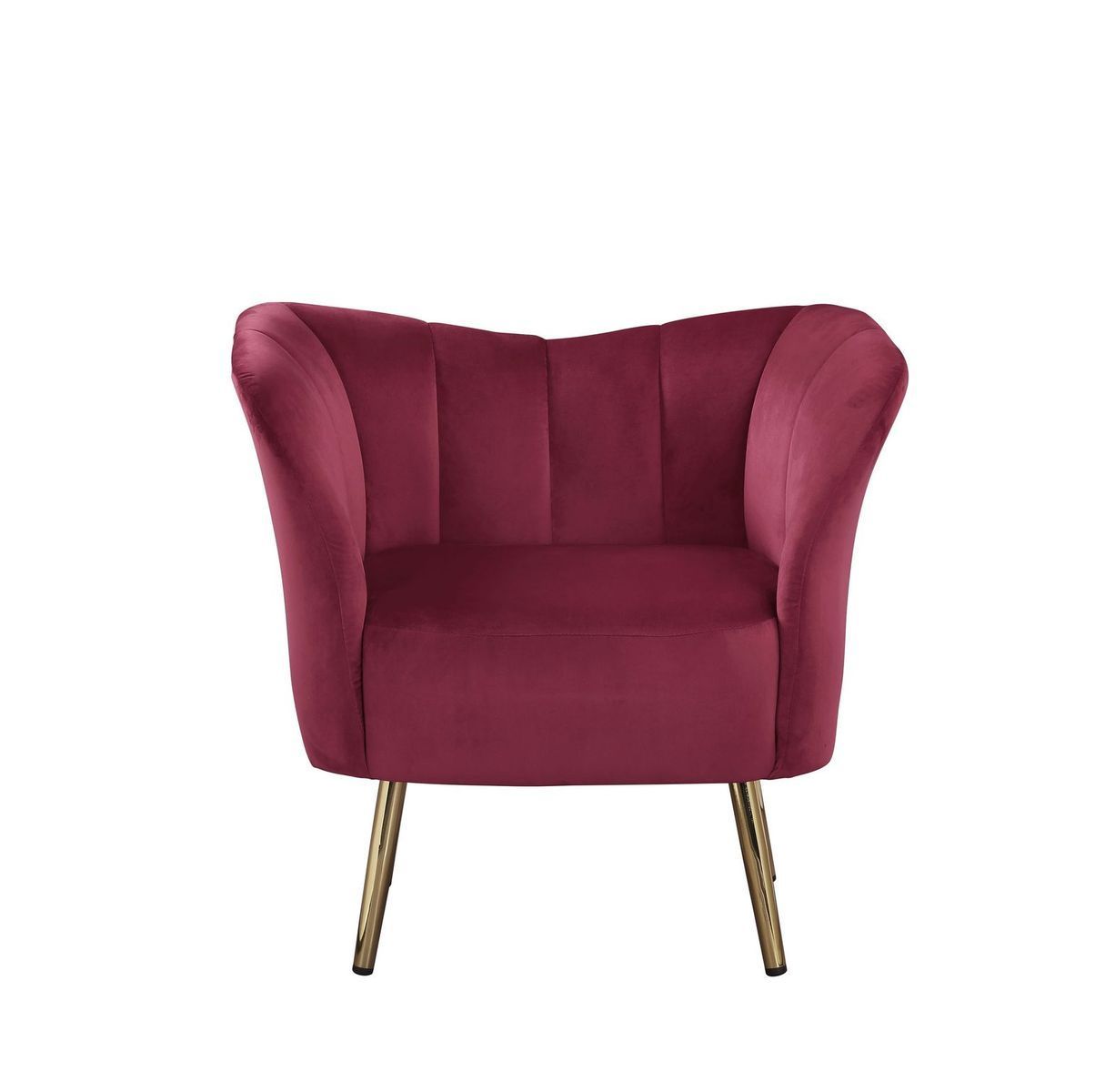 ACME Reese Accent Chair, Burgundy Velvet & Gold 59795