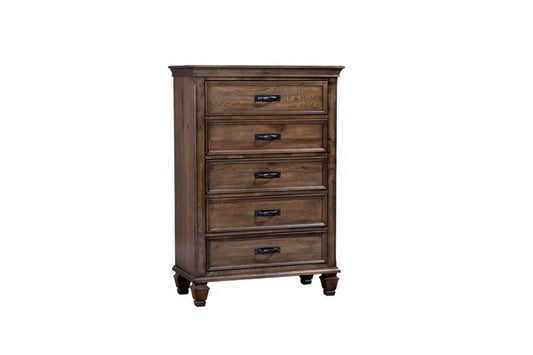 Franco Burnished Oak 5 Drawer Chest