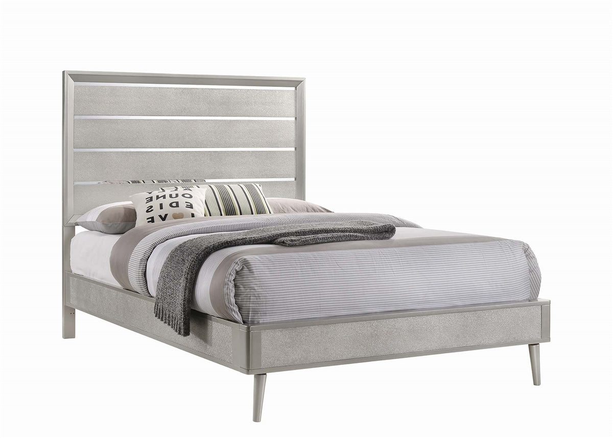 Zane Collection Sterling Metallic King Bed