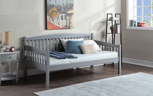 Caryn Transitional Wooden Daybed in Light Gray