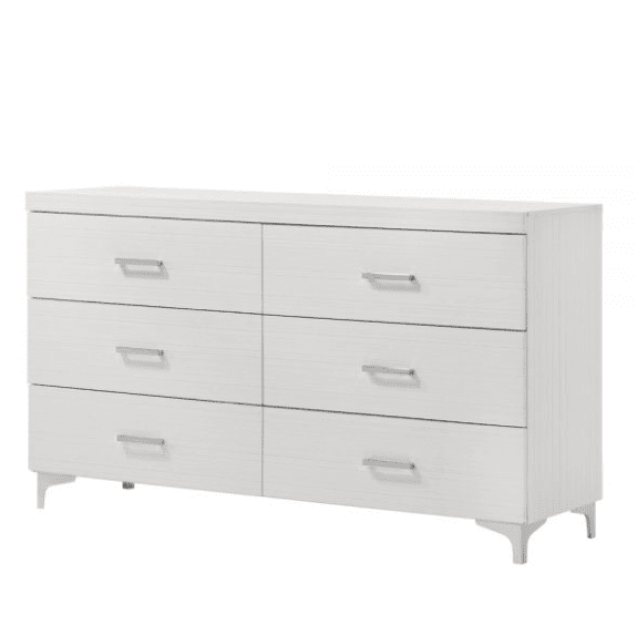 Casilda White 6-Drawer Dresser