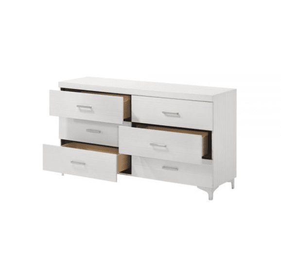 Casilda White 6-Drawer Dresser