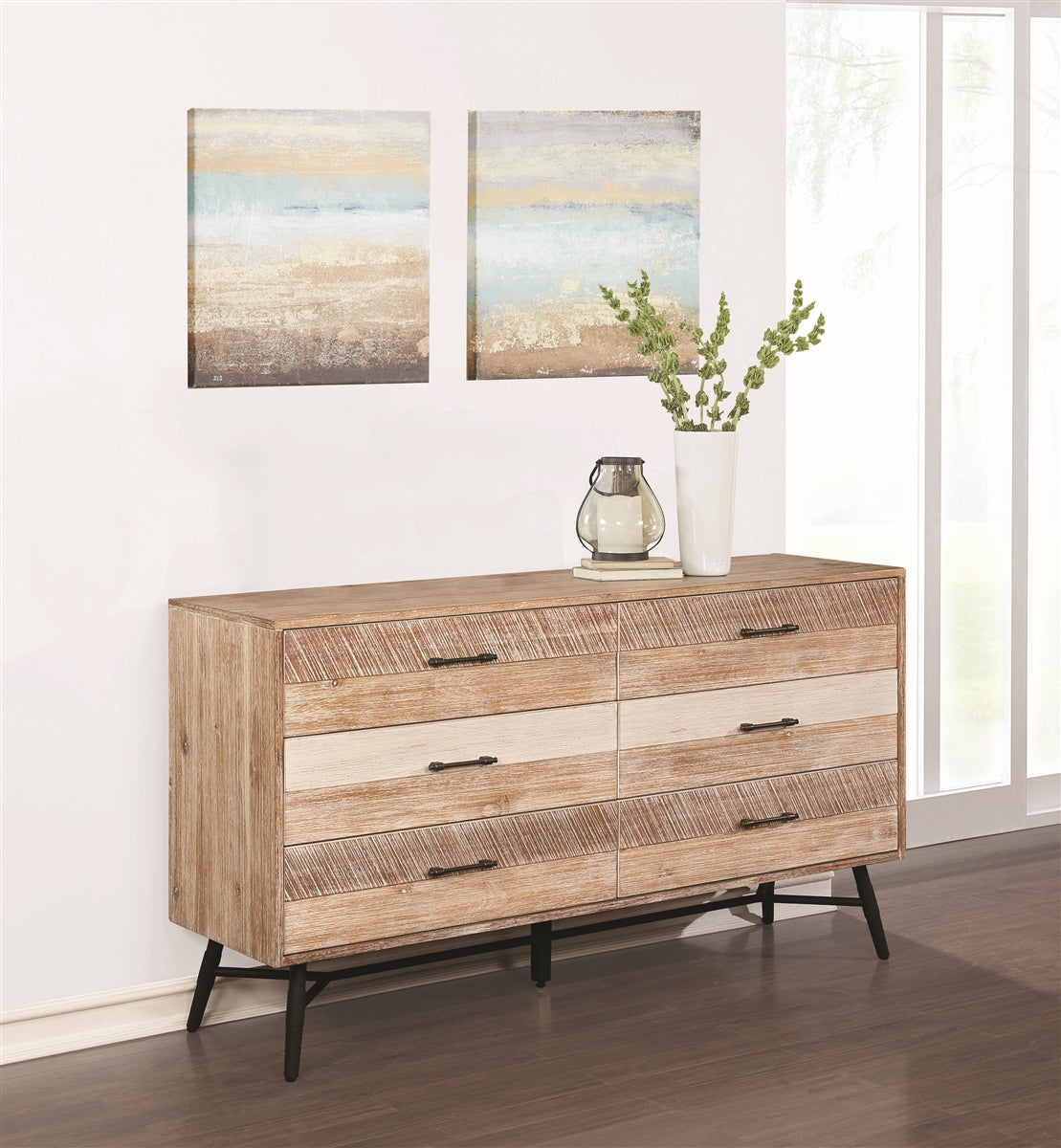 Vilma Rough Sawn Varied Natural Finish Dresser