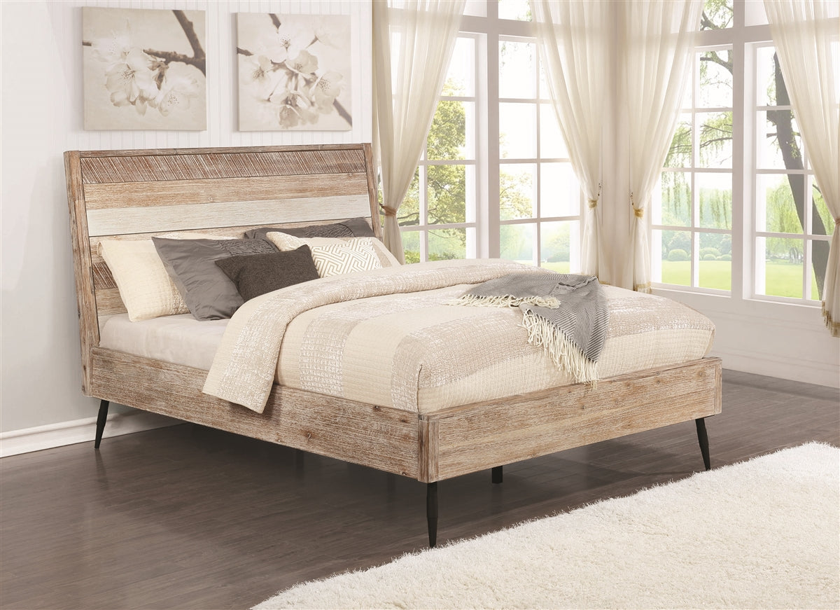 Marlow Rough Sawn Varied Natural Finish Queen Platform Bed