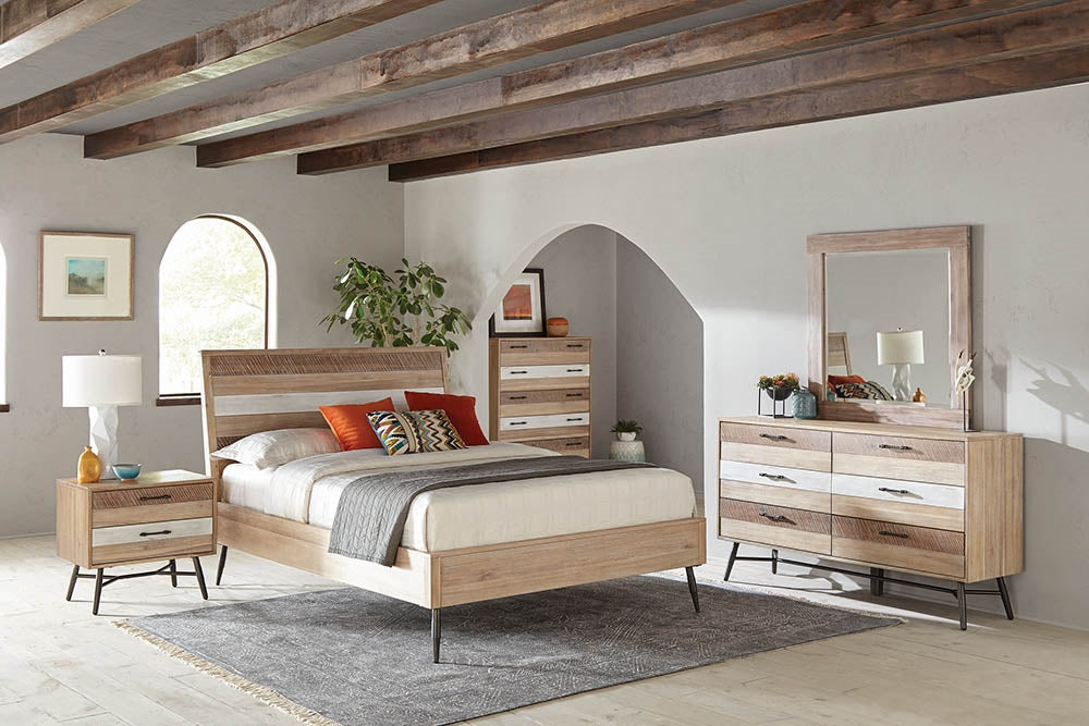 Marlow Rough Sawn Varied Natural Finish King Platform Bed