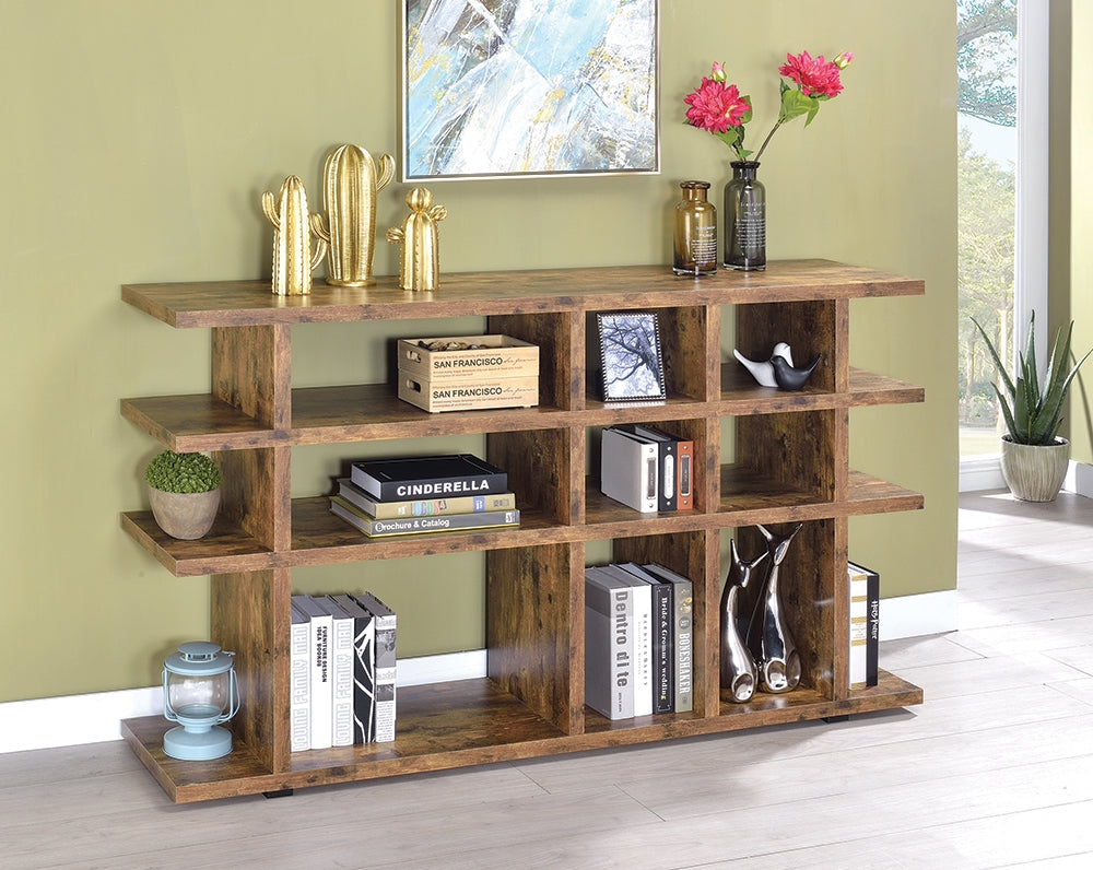 Gruffolo Modern Rustic Bookcase in Antique Nutmeg