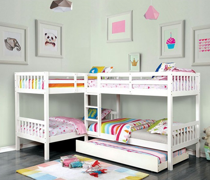 Marquette Quadruple Twin Bunk Bed in White