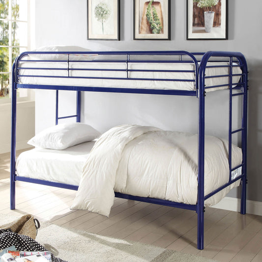 Opal Blue Twin-Twin Metal Bunk Bed