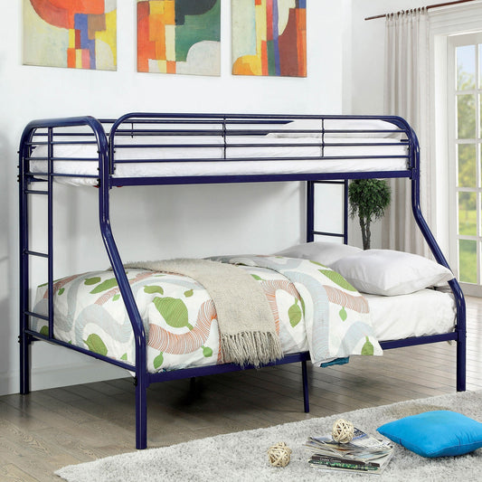 Opal Twin over Full Metal Bunk Bed in Blue