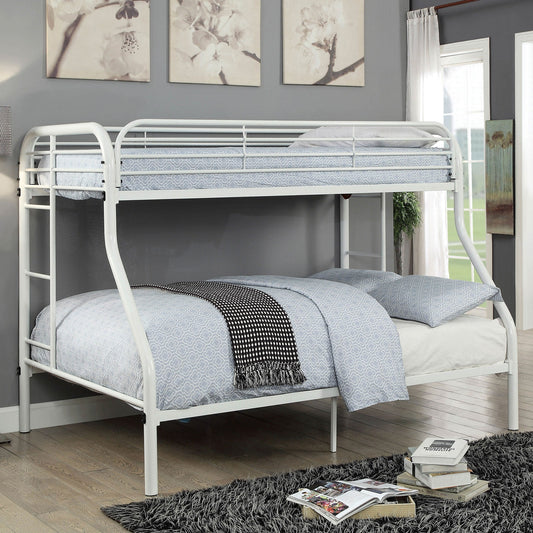 Opal Twin over Full Metal Bunk Bed in White