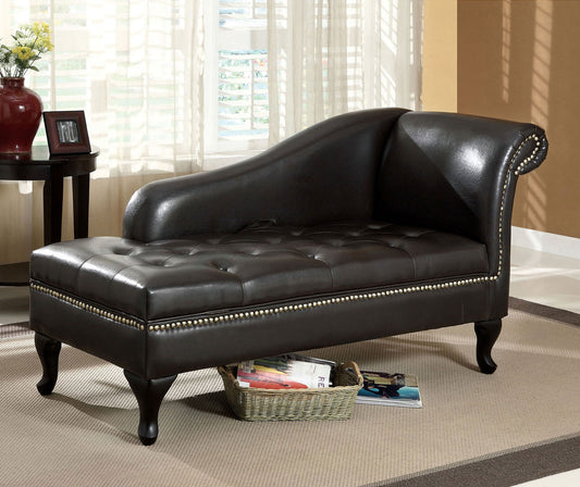 Lakeport Chaise Lounge with Under-seat Storage in Black