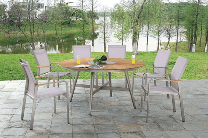 Arshana 5pc Plank Style Patio Set with Aluminum Frame