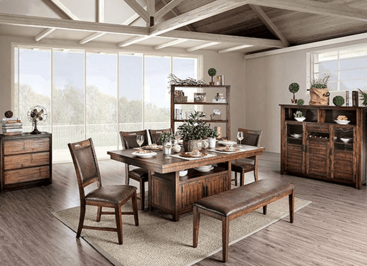 Wichita Rustic Dining Set in Distressed Oak