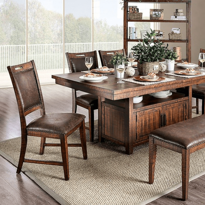 Wichita Rustic Dining Set in Distressed Oak