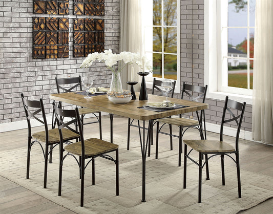 Banbury 7 Piece Rustic Industrial Dining Set