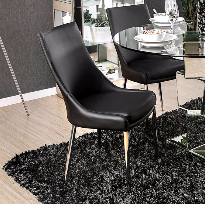 Izzy Modern Black Dining Chair Set of 2