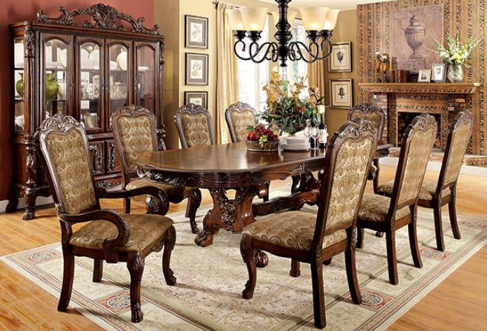 Medieve II 9 Piece Formal Dining Set in Cherry