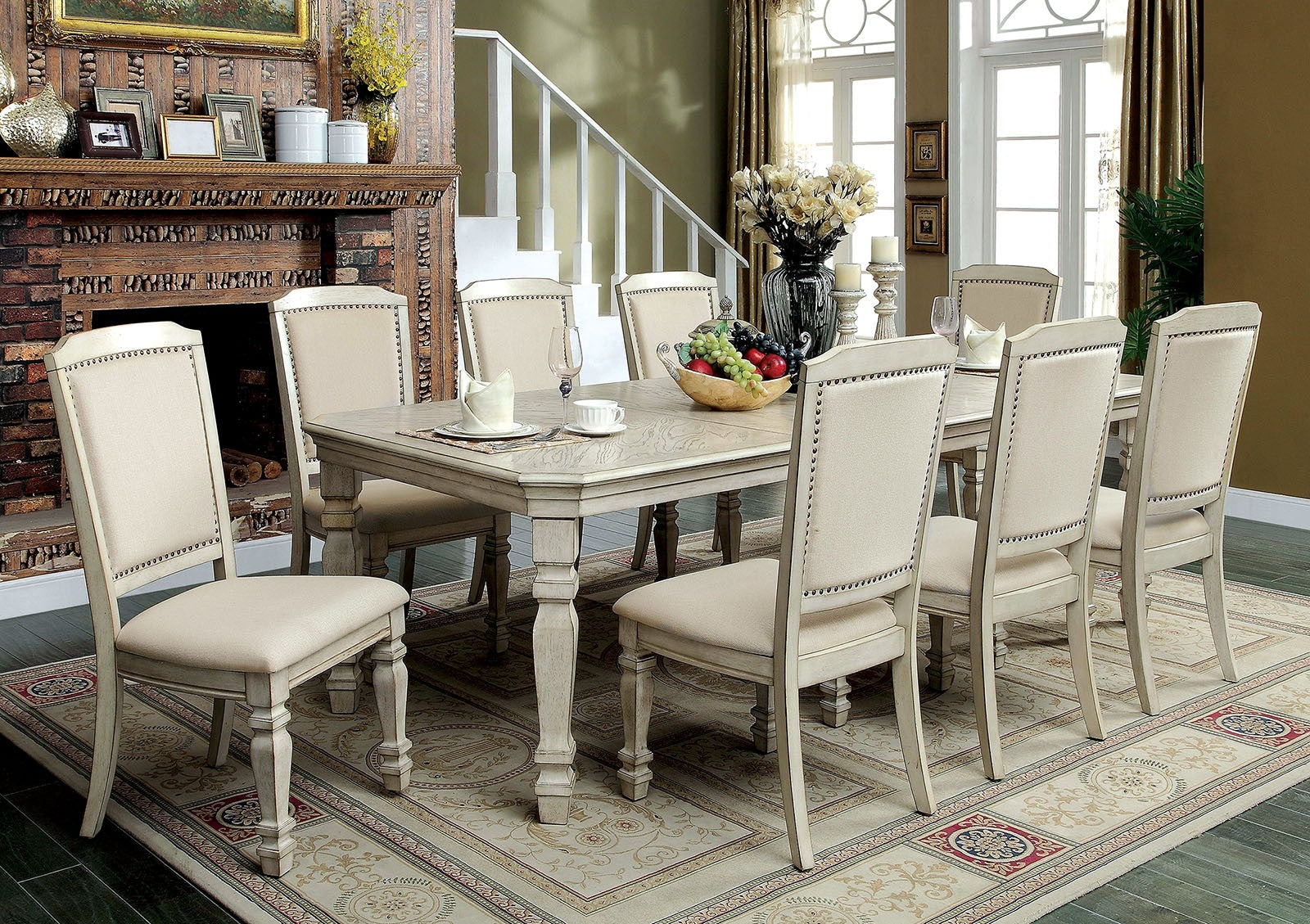 Holcroft Transitional Style 7 Piece Dining Set