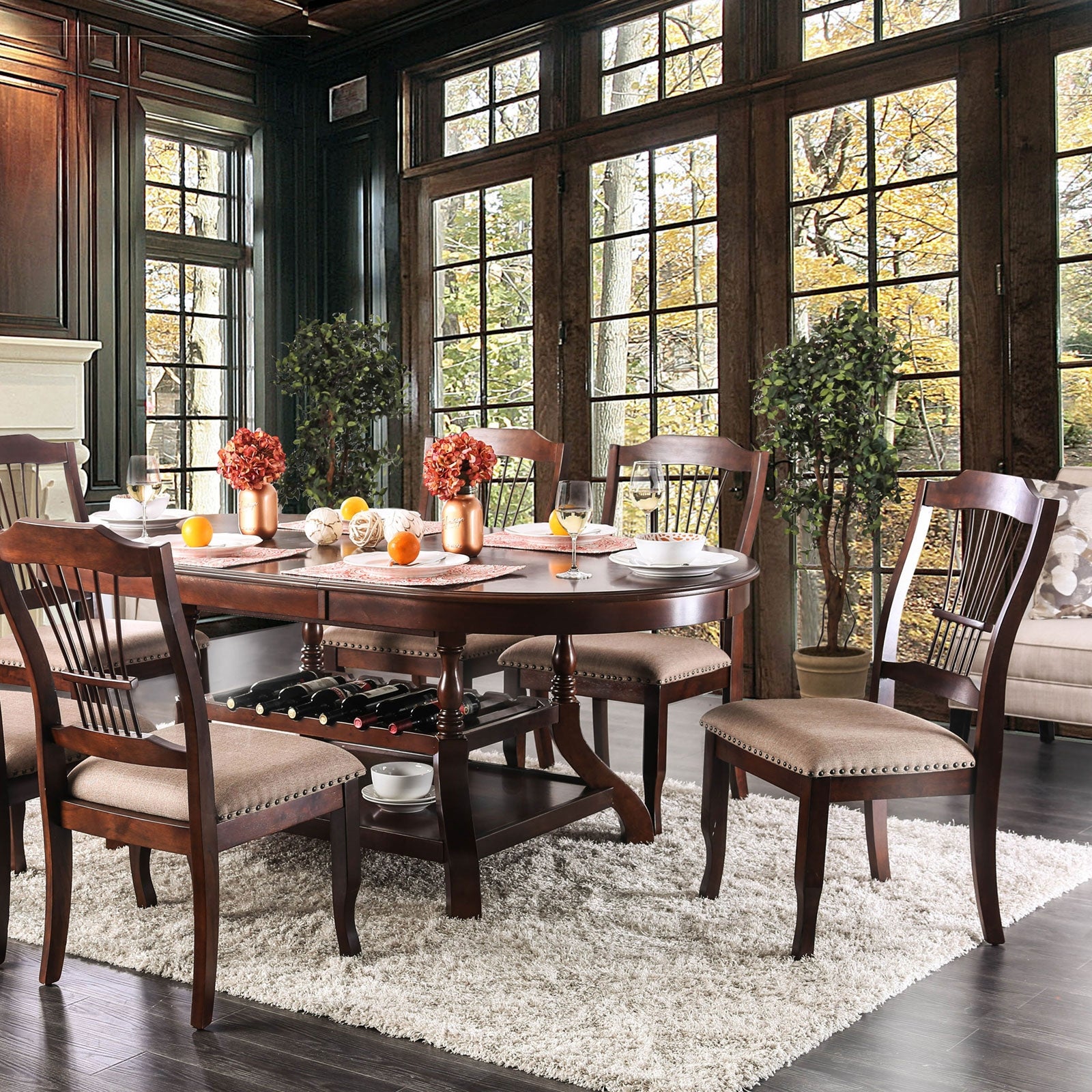 Jordyn Transitional Oval 5-Piece Dining Set