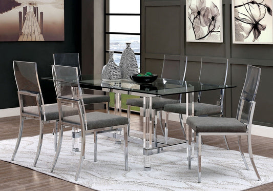 Casper Ultra Modern 5 Piece Dining Set with Clear Acrylic Legs