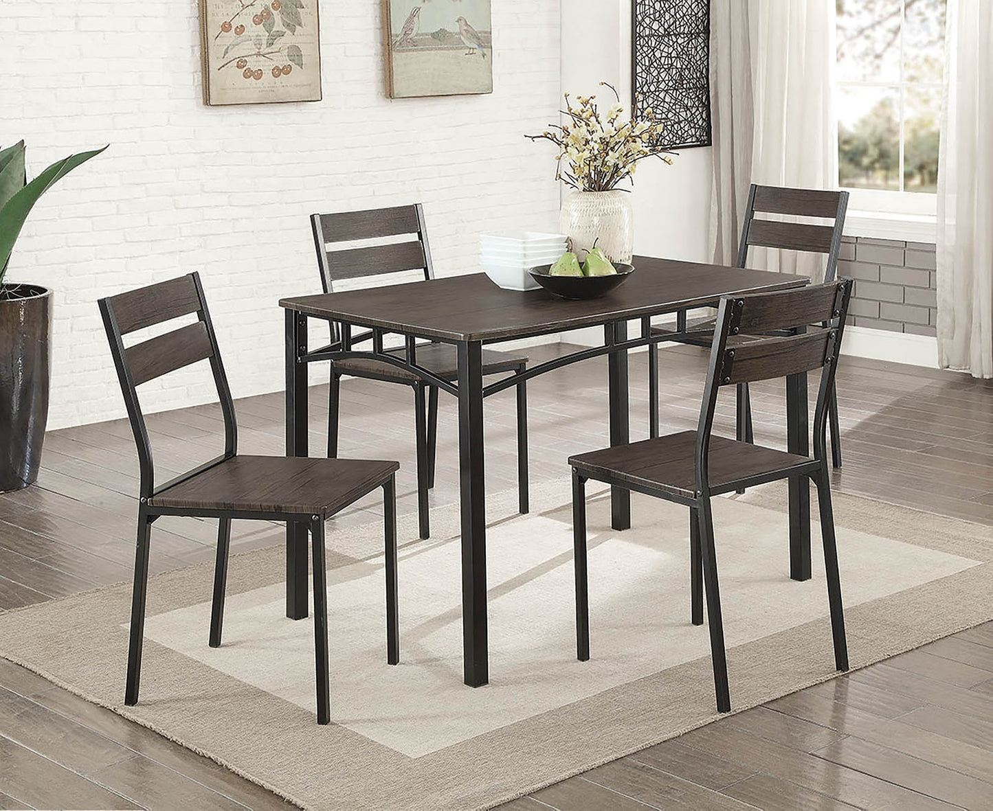 Westport Transitional Style Weathered Grey Dining Set