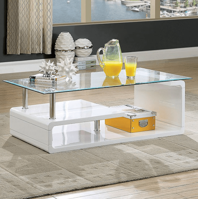 Torkel Modern High Gloss Coffee Table in White